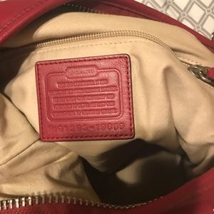 Red medium bucket coat purse